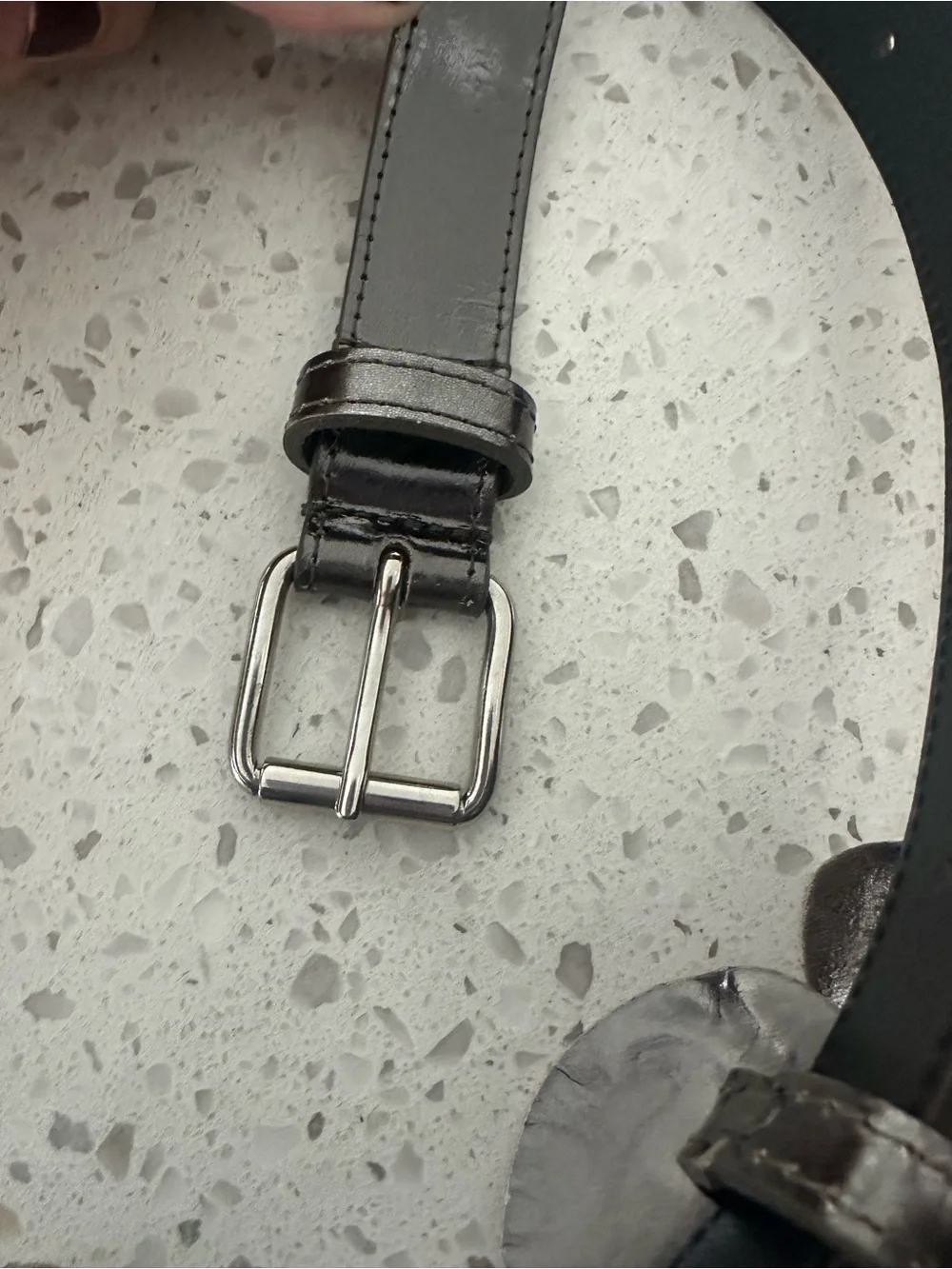 Anne Fontaine Amelie Belt early 2000s Pewter Metalic